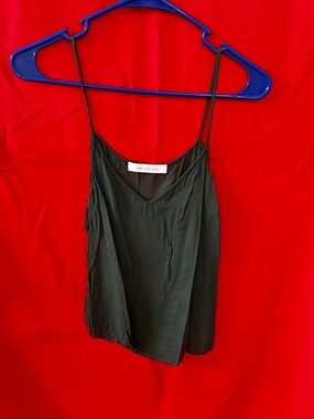 See By Chloe Black Spaghetti Strap Silk-Blend Cami